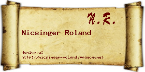 Nicsinger Roland névjegykártya
